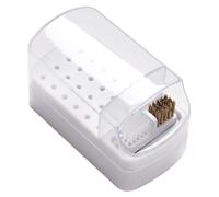 Yardwe Nail Drill Bits Storage Case for Organising with 30 Slots Practical Plastic Nail Grinding Head Holder Stylish Simple Appearance Design