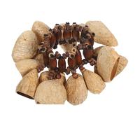 Yardwe Natural African Tribal Nut Shell Bracelet Handbell Percussion Instrument for Dance and Yoga Handcrafted Wristband Shaker with Bright Resonant Tones Portable Music Accessory for