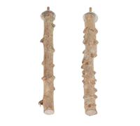 Yardwe Natural Chinese Pepper Wood Bird Standing Rod 2Pcs Adjustable Bird Perches for Nail Grinding for Parrots Random Style