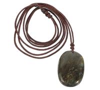 Yardwe Natural Labradorite Stone Pendant Necklace 3-4Cm Blue Moonstone Crystal Hanging Ornament for Women DIY Jewelry Random Color Random Color