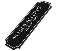 Yardwe No Soliciting Sign Acrylic Door Sign Lightweight Practical Design Black Self-adhesive No Cold Callers for Home and Office Use