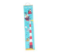 Yardwe Nordic Style Growth Chart Ruler Durable Oil Canvas Wall Hanging Decor with Lighthouse Design for Boys and Easy to Hang for Tracking Height from Birth and Beyond