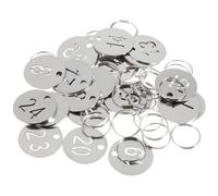 Yardwe Number Tags 1-25 Stainless Steel Key Identification Tags with Rings, 25Pcs Metal Numbered Key Chains for Luggage