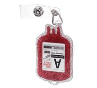 Yardwe Nursing Badge Reel Retractable Acrylic Glitter Id Card Holder with Easy-Open Alligator Clip for Phlebotomists and Lab Technicians, Type a Red Cells