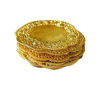 Yardwe Paper Doilies Round Cake Pads 3.54 Inch Oil Absorbing Lace Cake Doilies Disposable Liner for Baked Grilled and Fried Food Birthday Wedding and Party Table Decoration 100 Pcs