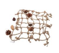Yardwe Parrot Climbing Net Chewing Rope Activity Toy for Birds Flexible Hammock for Parakeets Cockatiels Pets Space-saving Birdcage Accessory