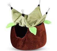 Yardwe Parrot Hammock Bed Leaf Shape Coffee Crystal Velvet