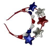 Yardwe Patriotic Five Point Star Headband for Independence Day Party Decor | Cloth and Iron Wire Build, Comfortable Wear, Versatile Accessory, Photo Props for Friends at America Party