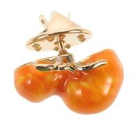 Yardwe Peach Brooch Pin for Women Orange Copper Dress Collar Clip Sweater Shawl Clip Easy to Match with Good Decorative Effect, Lovely and Elegant Accessory for Cardigans and Suits