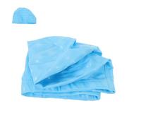Yardwe Pearl Lustre PU Swim Cap for Men and Women Ear Protection Elastic Fit for Long Hair Comfortable Swimming Hat for Pool Beach and Spa Use in Pearl Lake Blue