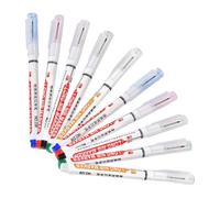 Yardwe Permanent Deep Hole Marker Pens 10Pcs Multi-Color Set with Long Nib, Quick-Drying Carpenter Markers for Bricklayer and Woodworking Tasks