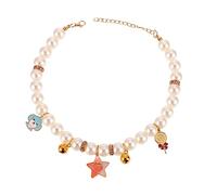 Yardwe Personalised Kitten Collar Pearl Necklace Cat Necklace Cat Bell Collar Puppy Neck Ornament for Christmas Parties