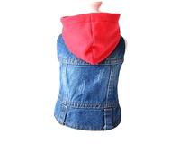Yardwe Pet Cowboy Vests for Dogs Xl Red Denim Apparel with Knitted Hat Summer Autumn Clothing for Chihuahua Poodle Bulldog More
