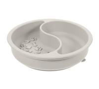 Yardwe Pet Feeding Bowl Slow Feeder Dog Bowl with Non- Base Convenient for Cats and Dogs Easy to Clean Silicone Material for Indoor Use Grey Color