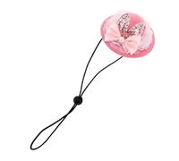 Yardwe Pet Hat Caterpillar Poncho Wig Dog Coats Kitten Cat Furry Hats Puppy Deer Paw Cap Bunny Beanie Doggy Animal Pet Deer Antler Headband Tail Cone Hoodie Pink Fabric