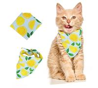 Yardwe Pet Triangular Scarf Dog Saliva Collar Cat Bandana Soft Cotton Neck Kerchief Small Lemon Color for Grooming and Daily Wear