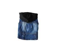 Yardwe Pet Vests Denim Dog Apparel with Black Knitted Hat Retro Style Spring Summer Autumn Fashion Clothes for Dogs Easy to Wear S Black