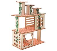 Yardwe Pet Wooden Hideout Adorable Rat Hideout Small Pet Cage Decoration Efficient Use of Space Sleeping Wood 7.07x5.11x2.55in Cage Decoration Daily Rest for Rabbits Small Animals