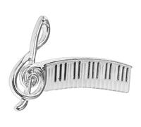 Yardwe Pin Brooch to Showcase Personality and Add Unique Flair Featuring a Compact Piano Musical Note Design Silver Zinc Alloy Stylish Clothes Lapel Pin Clothing Accessory for Women