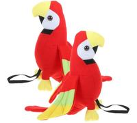 Yardwe Pirate Parrot Shoulder Toy 2 Pack Plush Shouldered Parrot Doll Clip-on for Kids Pirate Costume Party Accessory Cosplay