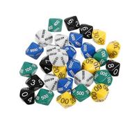 Yardwe Place Value Dice Set Multi-sided Dice Board Game Tool for Party Game Players Mixed Color 24pcs 6pcs Each for Units Hundreds Thousands for Educational and Entertainment Use