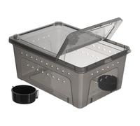 Yardwe Plastic Reptile Terrarium, Reptile Keeper Box with Feeder, 26 x 18 x 11.5 cm, Bearded Dragon Cage for Pet Breeding and Easy Cleaning