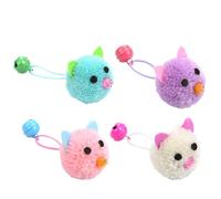 Yardwe Plush Cat with Bells Enhancing Coordination and Physical Development for Kittens 4pcs Interactive Mouse and Bell Balls Set Holiday or Birthday for Indoor Cat Play