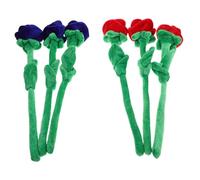 Yardwe Plush Flower Bouquet for Boys and Girls Bendable Stem Soft Roses 6-Piece Colorful Plush Floral Toy for Valentine's Day Graduation