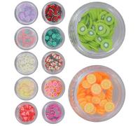 Yardwe Polymer Clay DIY Nail Manicure Pieces 12 Sets Tiny Sliced Fruit Decorations Suitable for Creative Nail Design