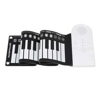Yardwe Portable 49-key Foldable Silicone Roll-up Electronic Keyboard Piano White, Hand Roll Travel Piano Keyboard for Beginners and Music Practice