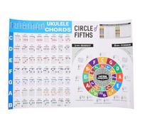Yardwe Portable Large Ukulele Chord Chart Poster for Beginners Easy to Read Fingering Guide for Practice and Learning Music Theory for Adults and Ukulele Enthusiasts