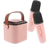 Yardwe Portable Mini Karaoke Speaker, Dual Microphone Wireless Karaoke Mic Set, Small Speaker Microphones for Home Party and Outdoor Music