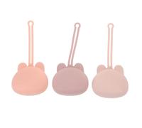 Yardwe Portable Silicone Pacifier Holder Case Pastel Colors Light Pink Water Pink Purple Compact Travel Storage Container for Diaper Bag Stroller Easy to Clean and Organize Soothers