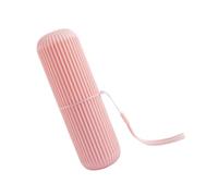 Yardwe Portable Toothbrush Storage Box Travel Toothbrush Holder Plastic Tooth-Brushing Cup Convenient to Carry and Store for Home and Trip Use Pink