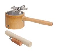 Yardwe Portable Wooden Moxibustion Box Set Handheld Bamboo Moxa Stick Holder, 3-Prong Cone, and Stone Mill Moxa Roll for Acupoint Massage and Traditional Therapy