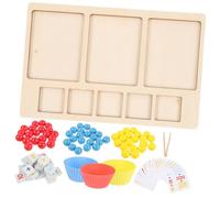 Yardwe Preschool Educational Wooden Thinking Game for Color Sorting Bead Tray for Early Learning Creative Childrens Fine Motor Skill Development and Logic Training