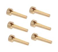 Yardwe Pure Brass Acoustic Guitar Bridge Pins 6pcs Metal String Peg Set with Iron Box Guitar String Fixing Nails and Stable Fixation