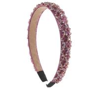 Yardwe Purple Crystal Rhinestone Headband for Women with Decorative Effects and Easy to Take off Feature, Shiny Elegant Hairband for Holidays and Christmas Parties