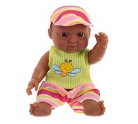 Yardwe Realistic African American Dolls Soft Vinyl Lifelike Dolls for Girls Compact and Collectible for