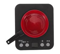 Yardwe Realistic Induction Stove Set with Sound Light for Pretend Play Kitchen Appliance Safe Lightweight Simulation Cooking Includes Black Stove and Frying Pan Design