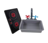 Yardwe Realistic Kitchen Appliances with Faucet Induction Cooktop Light Sound Effects for Role Play Early Education for Preschoolers