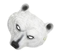Yardwe Realistic Polar Bear Mask Breathable Lightweight PU Animal Masquerade Party Mask for Halloween Carnival Cosplay Festival Costume Accessory