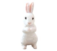 Yardwe Realistic Stuffed Bunny Plush Toy for Kids, Large White Sitting Rabbit Soft Decorative Animal, Portable Children’s Plush Accessory for Playroom and Bedroom