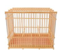 Yardwe Rectangular Bamboo Bird Cage for Parrots and Lovebirds, Portable and Easy to Clean Vintage Handwoven Design Suitable for Home Use and Balcony, Khaki Colour Small Bird Cage