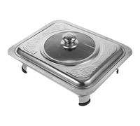 Yardwe Rectangular Stainless Steel Food Plates Combined Cover Tray with Rounded Corners Visual Cover Simple Fashion Style for School Kitchen and Barbecue Restaurant