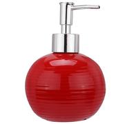 Yardwe Refillable Ceramic Soap Dispenser with Silver Pump, Red Ball Shape Lotion Pump Bottle for Bathroom and Washroom, Easy to Squeeze Liquid and Portable Hand Soap Container