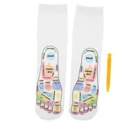 Yardwe Reflexology Socks with Acupressure Pressure Points Cotton Foot Massage Tool with Pointing Removal Stick Non-Slip Breathable Socks for Men and Women Includes English Guide for