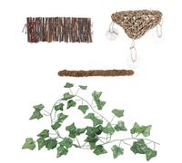 Yardwe Reptile Bridge for Climbing Wooden Lizard Climbing Frame with Jute Rope and Plastic Parts, Enriches Terrarium Decoration and Easy Cleaning, for Reptile Tank and Chameleon Snake