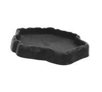 Yardwe Reptile Feeding Dish with Stable Base Dual Use Water and Food Bowl for Tortoises and Lizards Natural Rock Design Easy to Clean Material for Terrariums and Reptile Tanks