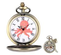 Yardwe Retro Style Octopus Pocket Watch Pendant Hanging Ornament Sturdy Metal with Clamshell Design for Steampunk Costume and Vintage Fashion